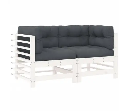 Kampinės Sofos Dalys Su Pagalvėlėmis, 2Vnt., Baltos, Pušis