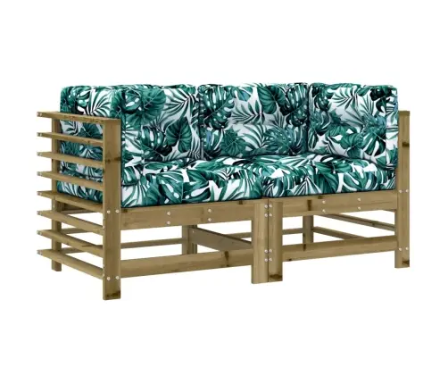 Stūra Dīvāni Ar Matračiem, 2 Gab., Impregnēts Priedes Koks Vidaxl