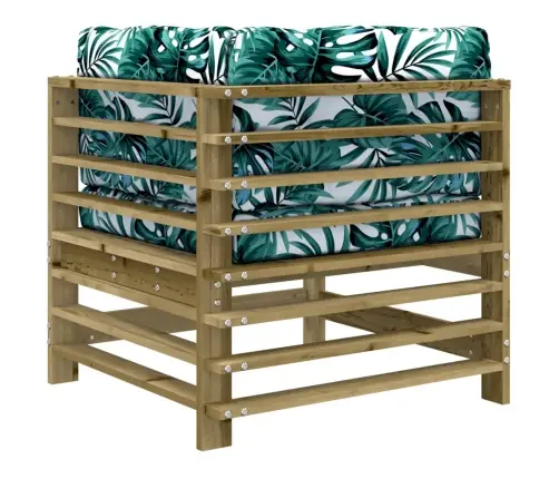 Stūra Dīvāni Ar Matračiem, 2 Gab., Impregnēts Priedes Koks Vidaxl