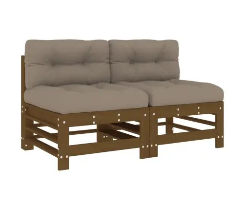 Keskmised Diivaniosad Patjadega 2 Tk, Meepruun, Männipuit