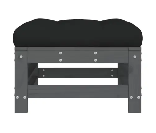 Dārza Soliņi Ar Matračiem, 2 Gab., Pelēks Priedes Masīvkoks Vidaxl