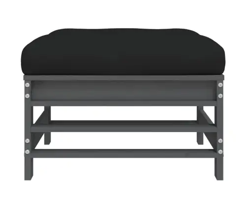 Dārza Soliņi Ar Matračiem, 2 Gab., Pelēks Priedes Masīvkoks Vidaxl