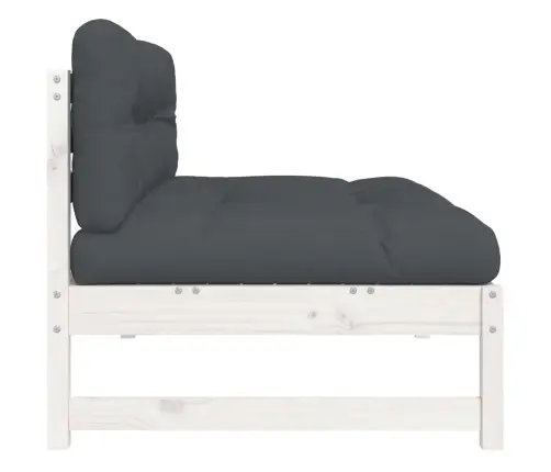 Vidējais Dīvāns, 120X80 Cm, Priedes Masīvkoks, Balts Vidaxl