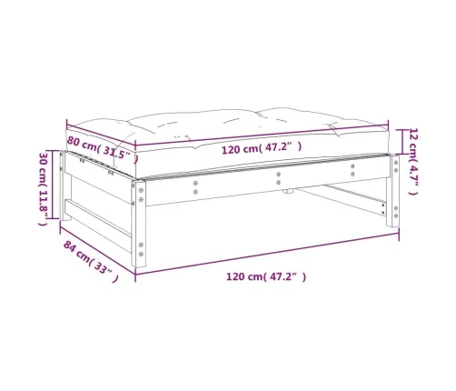 Dārza Kājsoliņš, 120X80 Cm, Priedes Masīvkoks Vidaxl