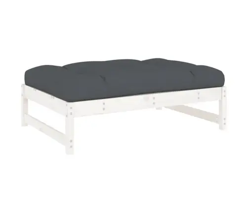 Dārza Kājsoliņš, Balts, 120X80 Cm, Priedes Masīvkoks Vidaxl