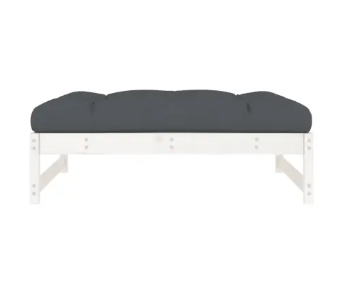 Dārza Kājsoliņš, Balts, 120X80 Cm, Priedes Masīvkoks Vidaxl