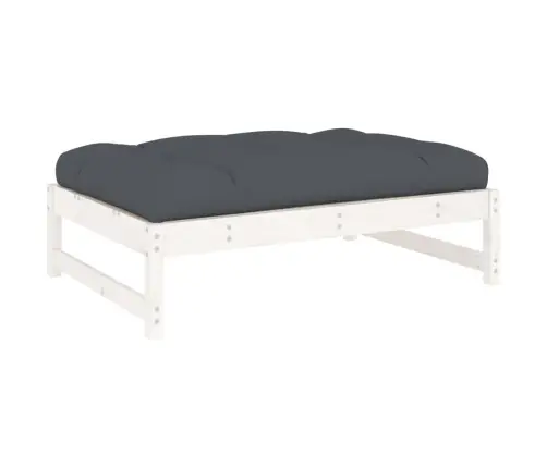 Dārza Kājsoliņš, Balts, 120X80 Cm, Priedes Masīvkoks Vidaxl