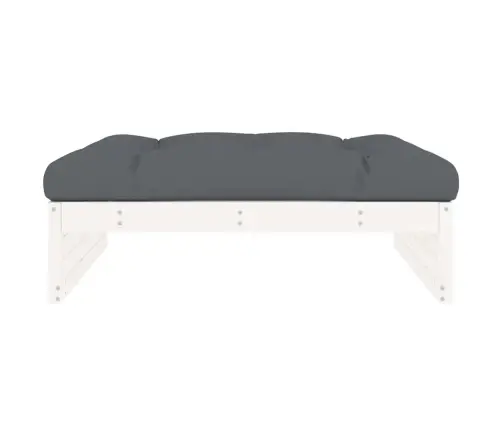 Dārza Kājsoliņš, 120X80 Cm, Priedes Masīvkoks, Balts Vidaxl