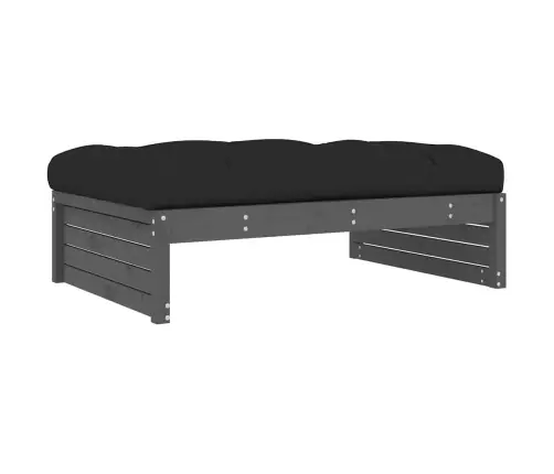 Dārza Kājsoliņš, Pelēks, 120X80 Cm, Priedes Masīvkoks Vidaxl