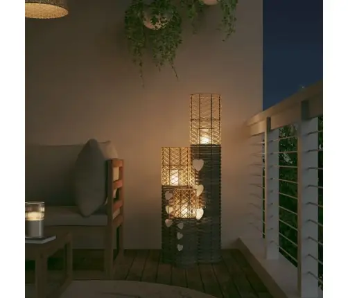 Svečturi, 3 Gab., Pelēkas Klūdziņas Vidaxl