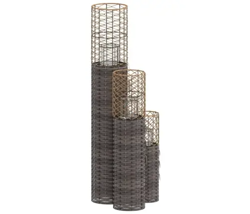 Svečturi, 3 Gab., Pelēkas Klūdziņas Vidaxl