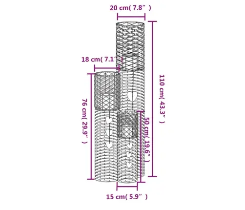 Svečturi, 3 Gab., Pelēkas Klūdziņas Vidaxl