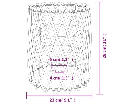 Lampas Abažūrs, Ø23X28 Cm, Pīts Vidaxl