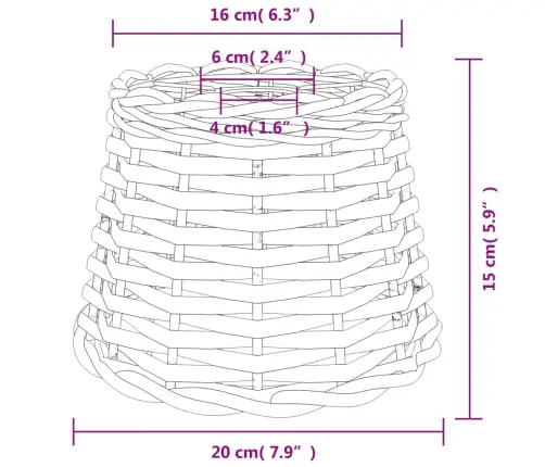 Lambivari, Valge, Ø20X15 cm Punutud