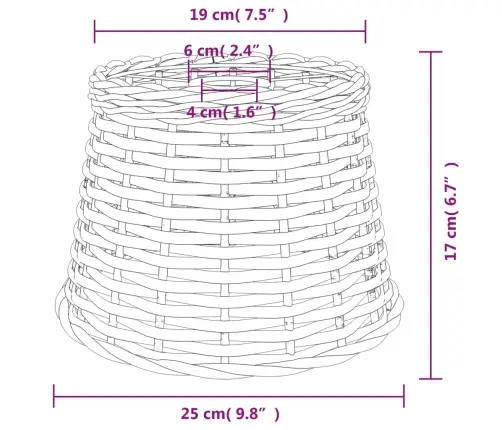 Griestu Lampas Abažūrs, Balta, Ø25X17 Cm, Pīts Vidaxl