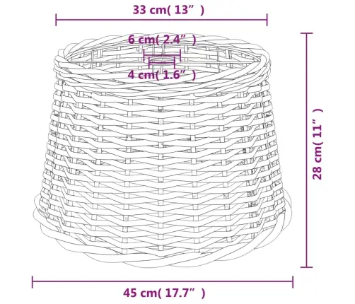 Lambivari, Valge, Ø45X28 cm Punutud