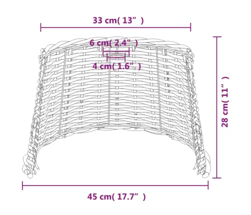 Lambivari, Valge, Ø45X28 cm Punutud