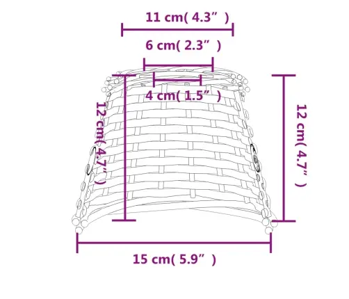 Lubinio Šviestuvo Gaubtas, Rudos Spalvos, 15X12cm Pintas