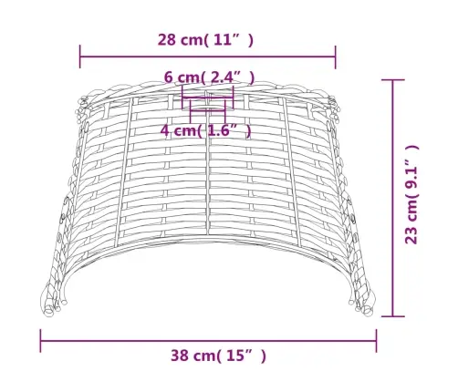 Lubinio Šviestuvo Gaubtas, Rudos Spalvos, 38X23cm Pintas