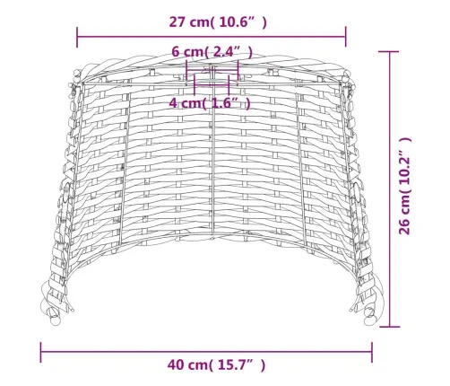 Lubinio Šviestuvo Gaubtas, Rudos Spalvos, 40X26cm Pintas