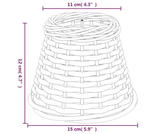 Lampas Abažūrs, Balts, Ø15X12 Cm, Pīts Vidaxl