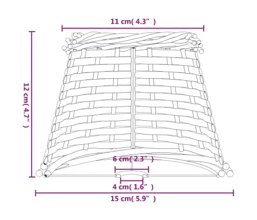 Lampas Abažūrs, Balts, Ø15X12 Cm, Pīts Vidaxl