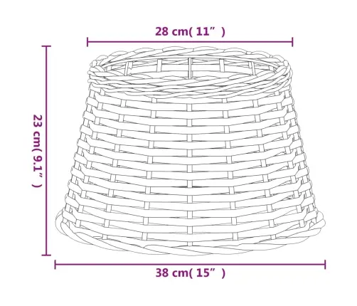 Lampas Abažūrs, Balts, Ø38X23 Cm, Pīts Vidaxl