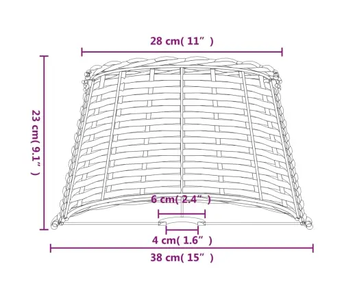 Lampas Abažūrs, Balts, Ø38X23 Cm, Pīts Vidaxl