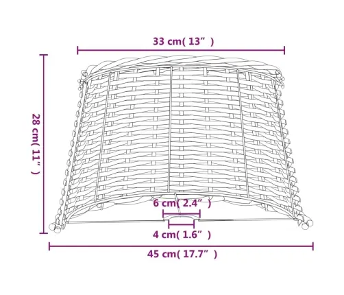 Lampas Abažūrs, Balts, Ø45X28 Cm, Pīts Vidaxl