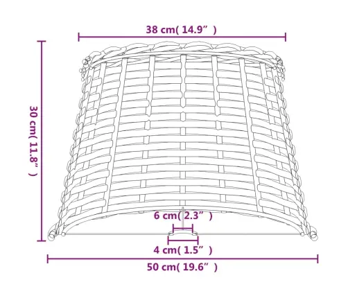 Lampas Abažūrs, Balts, Ø50X30 Cm, Pīts Vidaxl