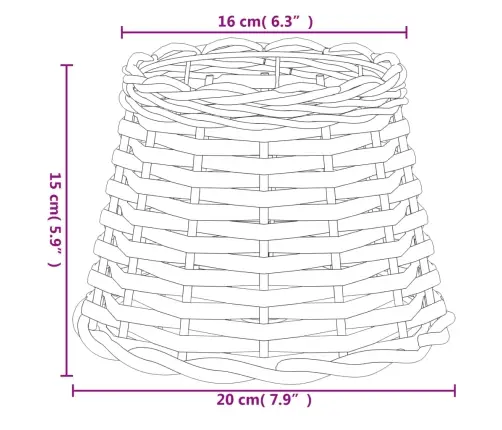 Lampas Abažūrs, Brūns, Ø20X15 Cm, Pīts Vidaxl