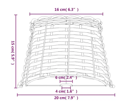 Lampas Abažūrs, Brūns, Ø20X15 Cm, Pīts Vidaxl