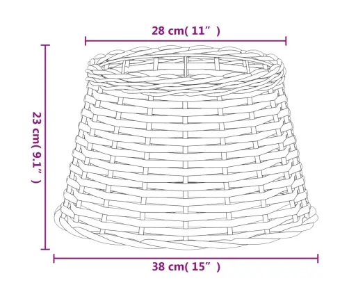 Lampas Abažūrs, Brūns, Ø38X23 Cm, Pīts Vidaxl