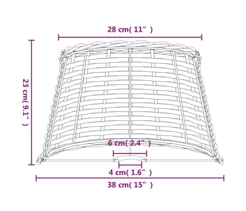 Lampas Abažūrs, Brūns, Ø38X23 Cm, Pīts Vidaxl