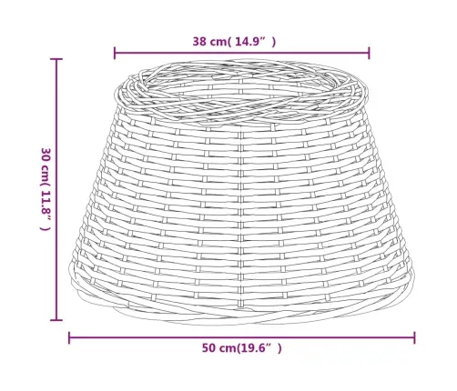 Lampas Abažūrs, Brūns, Ø50X30 Cm, Pīts Vidaxl