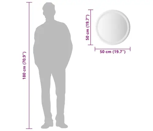 Led Vannitoapeegel 50 Cm Ümmargune