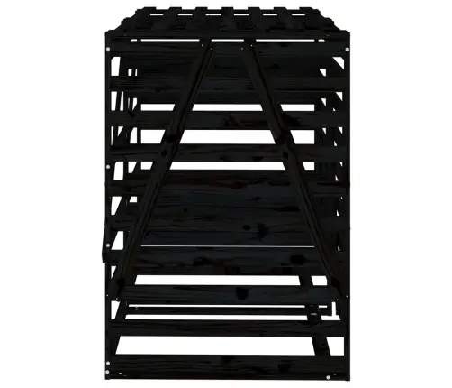 2 Atkritumu Tvertņu Nojume, Melna, Priedes Masīvkoks Vidaxl