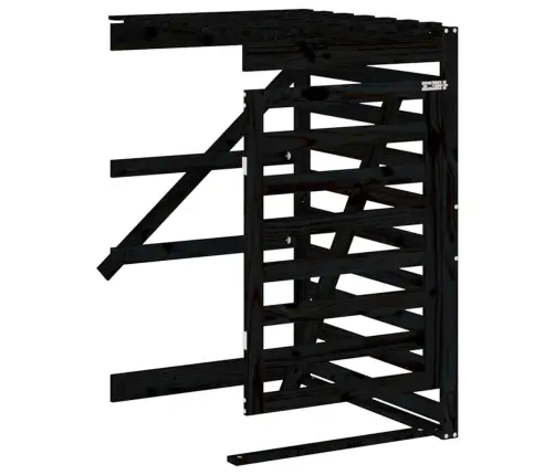 2 Atkritumu Tvertņu Nojume, Melna, Priedes Masīvkoks Vidaxl