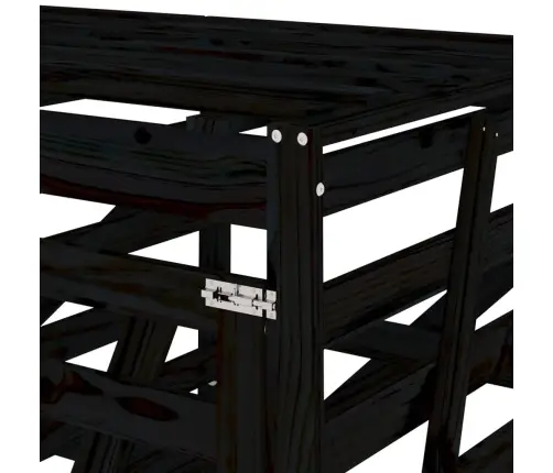 2 Atkritumu Tvertņu Nojume, Melna, Priedes Masīvkoks Vidaxl