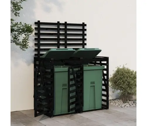 2 Atkritumu Tvertņu Nojume, Melna, Priedes Masīvkoks Vidaxl