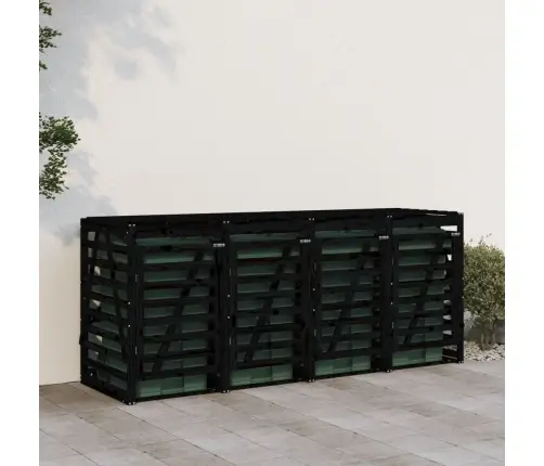 Keturvietė Konteinerių Pastogė, Juoda, Pušies Medienos Masyvas