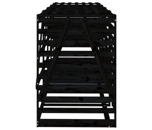 Keturvietė Konteinerių Pastogė, Juoda, Pušies Medienos Masyvas