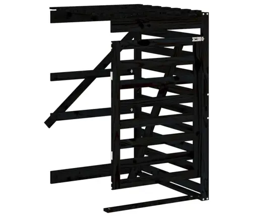 Keturvietė Konteinerių Pastogė, Juoda, Pušies Medienos Masyvas