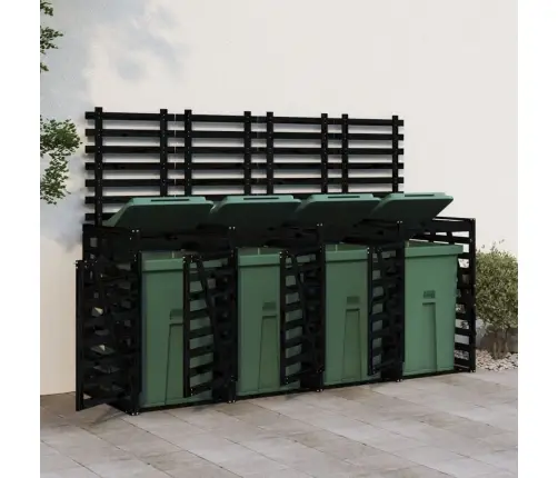 Keturvietė Konteinerių Pastogė, Juoda, Pušies Medienos Masyvas