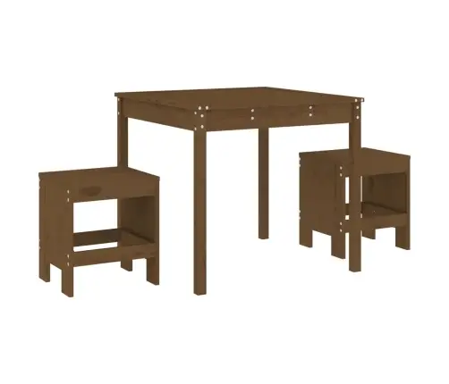 3-Daļīgs Dārza Mēbeļu Komplekts, Priedes Masīvkoks, Brūnas Vidaxl