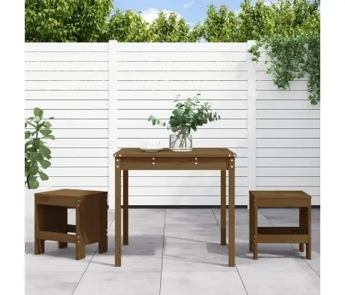 3-Daļīgs Dārza Mēbeļu Komplekts, Priedes Masīvkoks, Brūnas Vidaxl