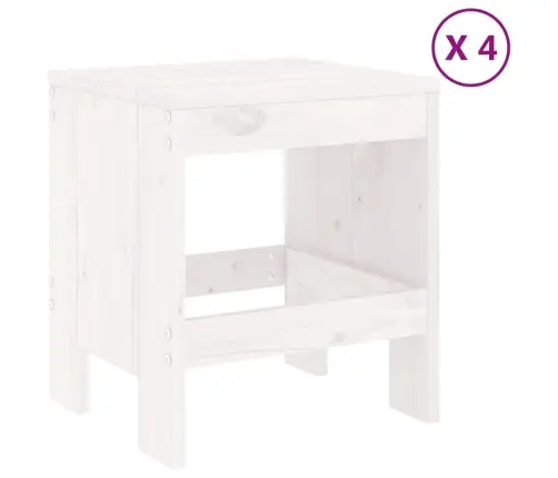 5-Daļīgs Dārza Mēbeļu Komplekts, Priedes Masīvkoks, Balts Vidaxl