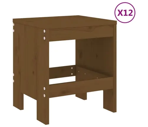 17-Daļīgs Dārza Mēbeļu Komplekts, Priedes Masīvk3Ks,Medus Brūns Vidaxl