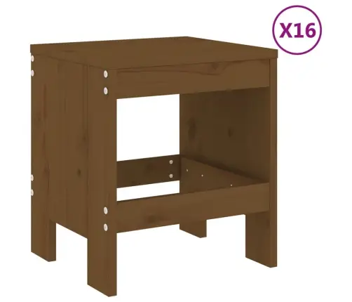 17-Osaline Aia Söögimööbli Komplekt, Meepruun, Männipuit