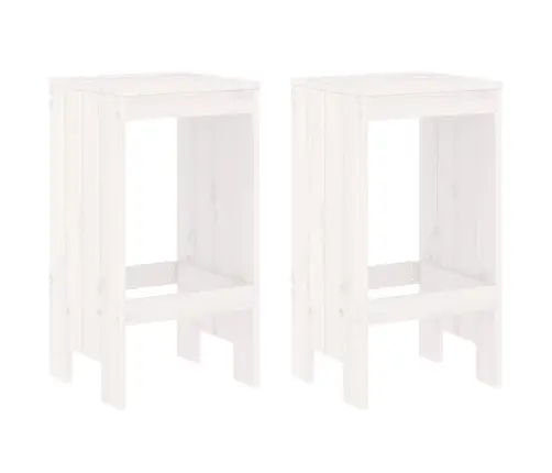 3-Daļīgs Dārza Bāra Mēbeļu Komplekts, Priedes Masīvkoks, Balts Vidaxl